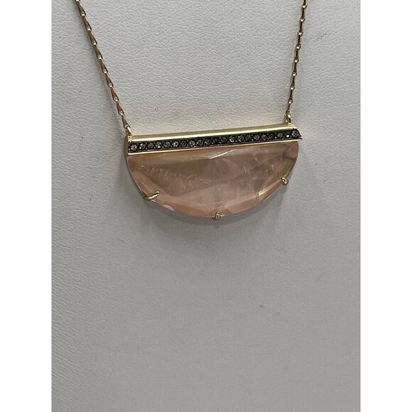 Stella & Dot Collector's Box Peach‎ Pink Quartz Pendant Necklace - Picture 6 of 13